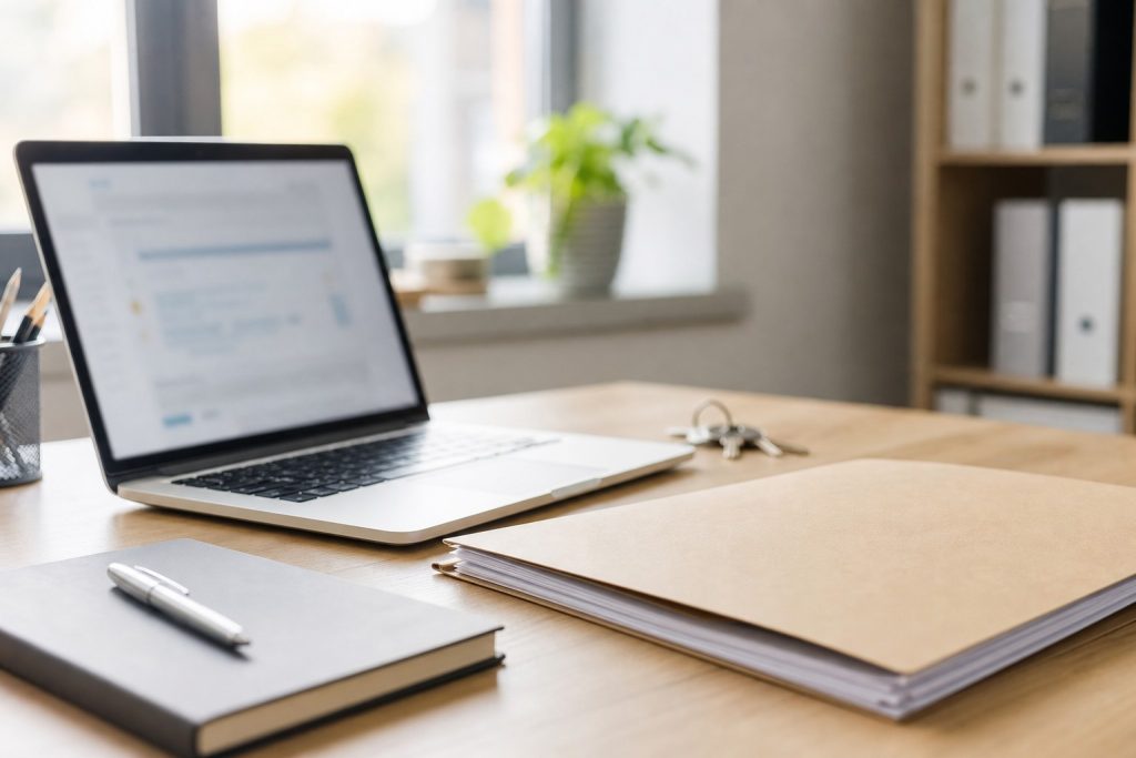 Bureau administratif sobre pour illustrer al-in.fr mon compte