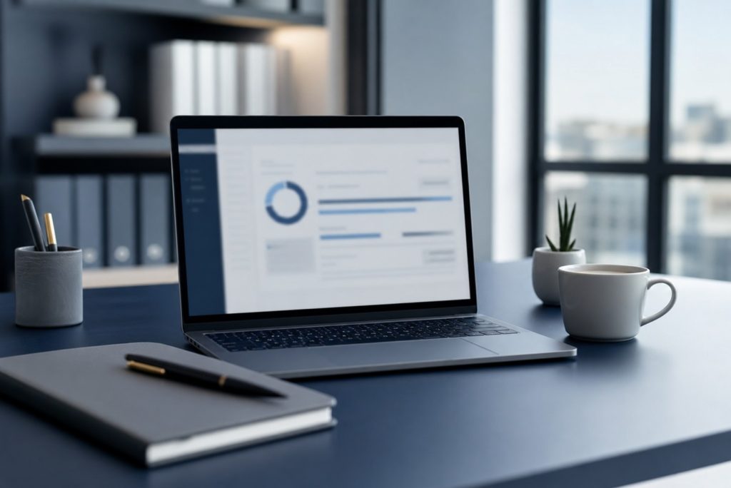 Bureau bancaire sobre pour illustrer BPL Cyberplus
