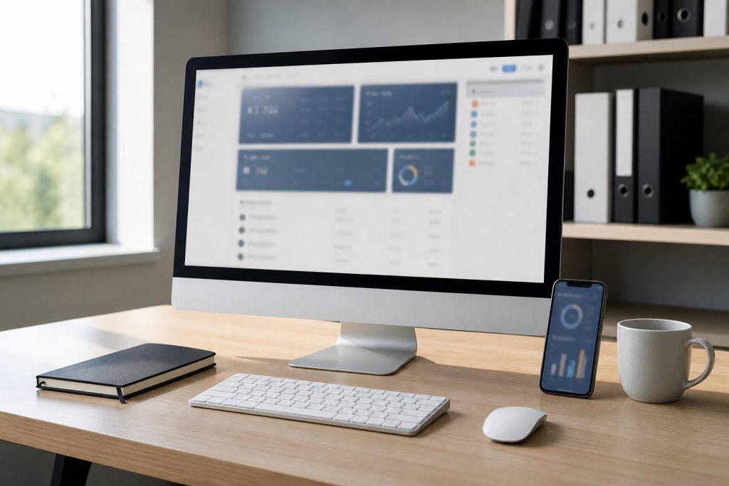 Bureau bancaire sobre pour illustrer Cyberplus BPALC