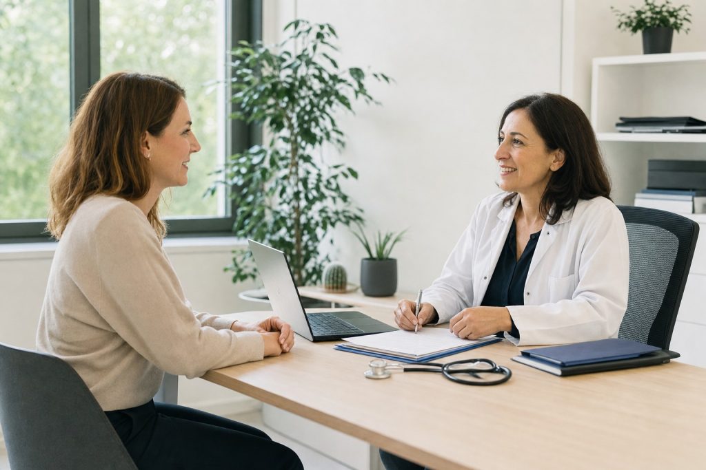Visuel professionnel sur un échange avec la médecine du travail