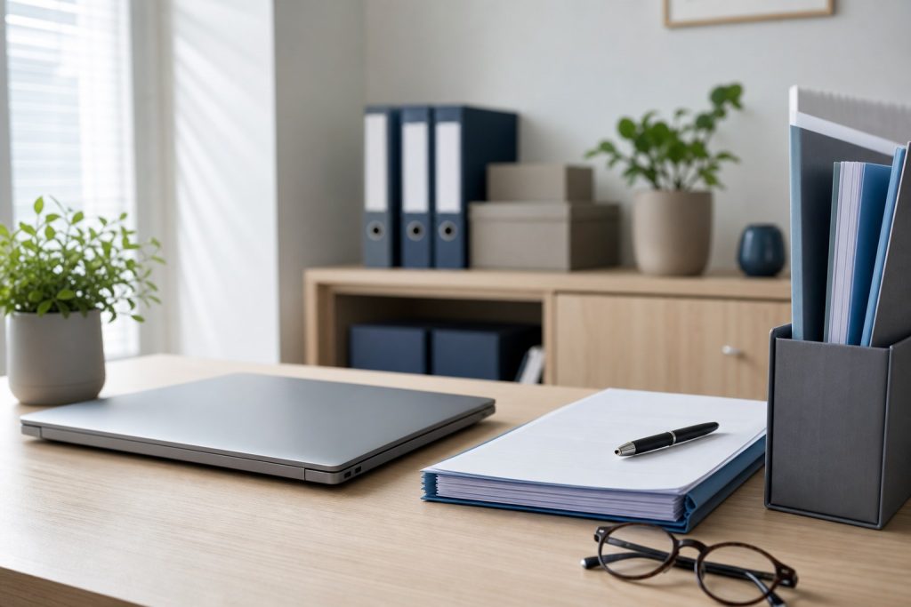 Bureau administratif sobre pour illustrer Mon Proxima