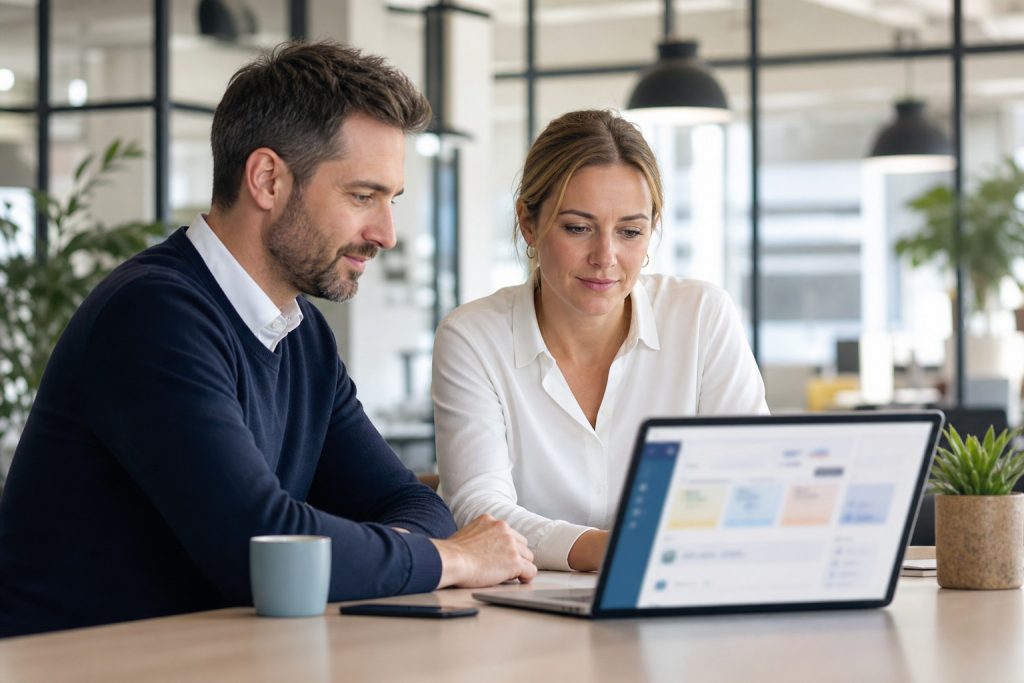 Visuel professionnel sur un portail RH de type RHdesk